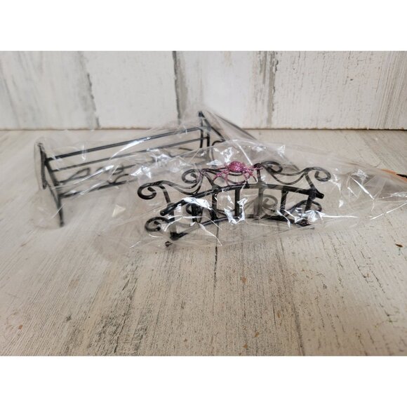 Halloween metal bat bench spider bridge village accessory set unique - Picture 6 of 7